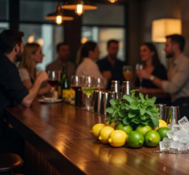 Barman przygotowuje koktajl w barze KivoLive
