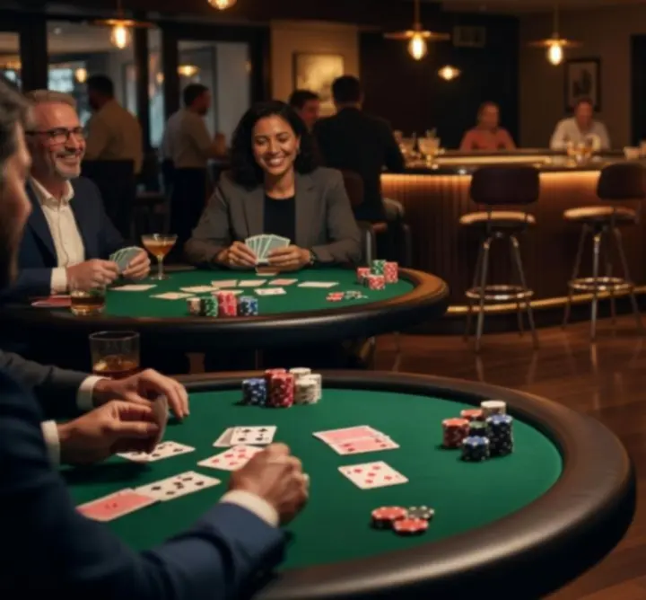 Nowoczesne stoły pokerowe w barze KivoLive